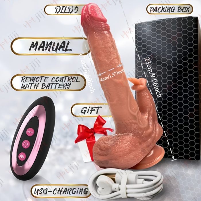 Dildo - Valentine'S Day Gift 1pc 8.6inch Thrust Realistic Dildo Vibrator With 10 Telescopic And 10 Vibration Modes With Heating, Silicone Soft Realistic Remote Control Adult Sex Toy For G-spot Vibration Stimulation With Powerful Suction Cup - Image 6