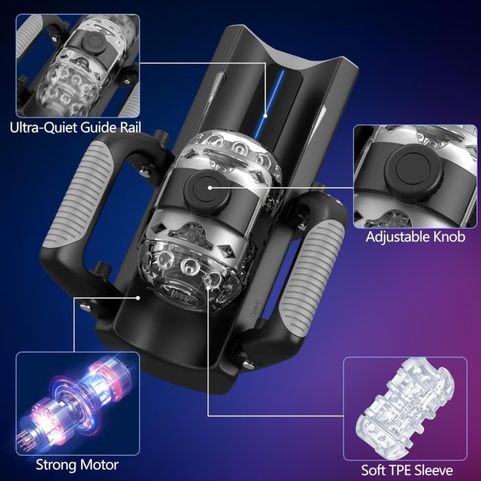 1pc Sex Toy for Men Male Masturbators - Sex Toys Hands Free Pocket Pussy with 4.72inch Thrusting Distance Male Sex Toys Male Stroker Masturbator with Phone Stand & Foldable Handle, Machine - Image 9