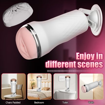 Male Sex Machine, Adjustable Suction Mount Hands-Free Male Sex Toys for Men,  A Male Dildo That Can Be Used On Wall Realistic Vibration Pussy 3D Realistic Texture Pocket Pussy