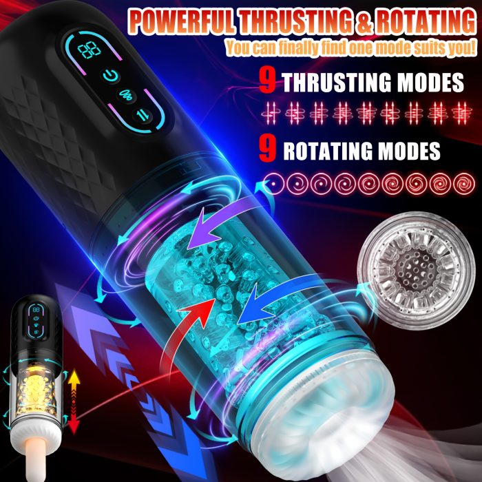 Automatic Male Men -9 Rotary Thrustingu002FSucking Modes, Adult Pocket for Men, Male Massage Cup for Stimulation for Couples, Male Stroker Male Masturbation Toy Men'S Men, Gay - Image 3