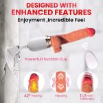 3D Realistic Dildo G-Spot Vibrator with 3 Thrusting 10 Vibrating Modes & HandsFree Suction Cup Base Sex Machine, Automatic Heating Dildo Clitoral Vagina Stimulator, Remote Control - Image 5