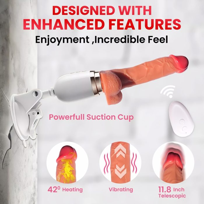 3D Realistic Dildo G-Spot Vibrator with 3 Thrusting 10 Vibrating Modes & HandsFree Suction Cup Base Sex Machine, Automatic Heating Dildo Clitoral Vagina Stimulator, Remote Control - Image 5