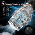1pc Automatic Male Masturbator Cup, Fully Male Masturbator Sex Toys Pocket Pussy 5 Frequency Sucking, 10 Frequency Vibrating Stimulator Adult Male Sex Toys for Men - Image 4