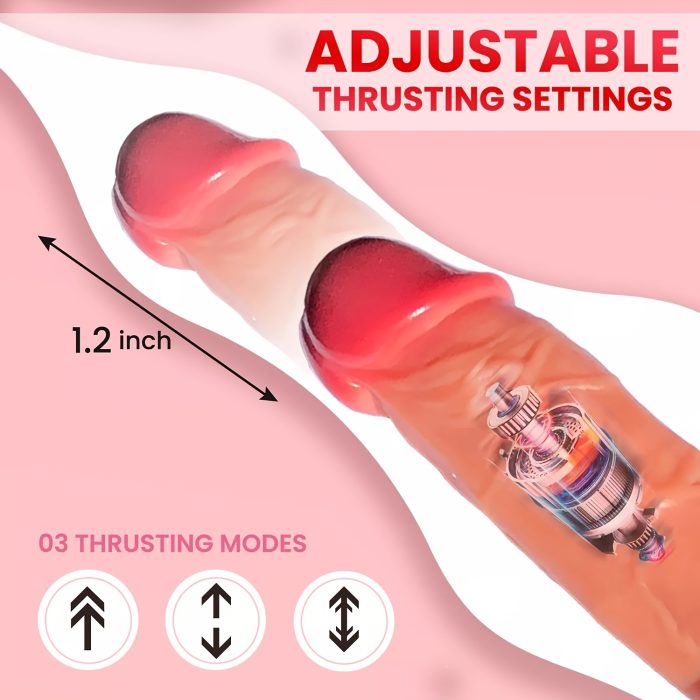 3D Realistic Dildo G-Spot Vibrator with 3 Thrusting 10 Vibrating Modes & HandsFree Suction Cup Base Sex Machine, Automatic Heating Dildo Clitoral Vagina Stimulator, Remote Control - Image 2