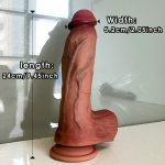 Simulation Penis Soft Liquid Silicone Dildo Unisex Adult Sex Toys Realistic Dildo Flexible G-Spot Anal Plug Anal Plug Vaginal Stimulation Dildo Adult Couple Flirting Toys with Suction Cup for Hands-Free Games, Adult Products - Image 3