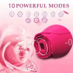 Dildo - Sucking Vibrator Rose Sex Toy G Spot Vibrator - Clitoral Nipple Massage Sucking Vibrator - Bullet Vibrator Dildo - 10 Powerful Modes, Anal Toys For Couple, Woman Pleasures Toy Valentine'S Day Gift