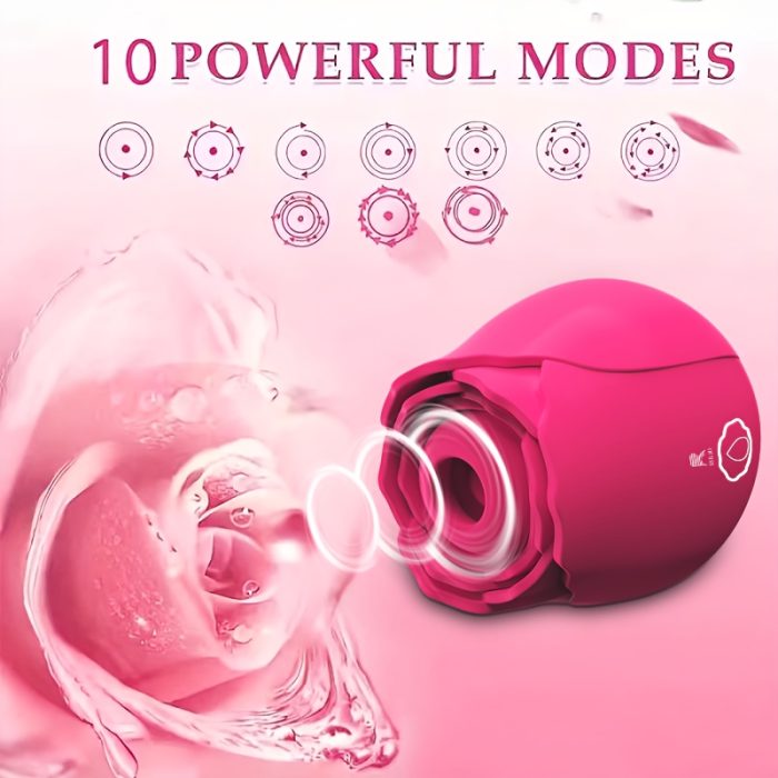 Dildo - Sucking Vibrator Rose Sex Toy G Spot Vibrator - Clitoral Nipple Massage Sucking Vibrator - Bullet Vibrator Dildo - 10 Powerful Modes, Anal Toys For Couple, Woman Pleasures Toy Valentine'S Day Gift - Image 3