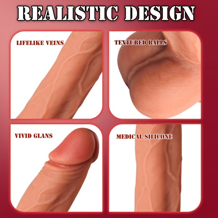 Dildo - Valentine'S Day Gift 1pc 8.6inch Thrust Realistic Dildo Vibrator With 10 Telescopic And 10 Vibration Modes With Heating, Silicone Soft Realistic Remote Control Adult Sex Toy For G-spot Vibration Stimulation With Powerful Suction Cup - Image 10