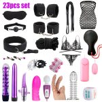 23pcs Bondage Sex Kit ForCouples-Beginners Set with Vibrators, Lingerie.Handcuffs, Whip, Blindfold & More - Image 5