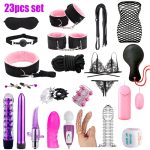 23pcs Bondage Sex Kit ForCouples-Beginners Set with Vibrators, Lingerie.Handcuffs, Whip, Blindfold & More - Image 8