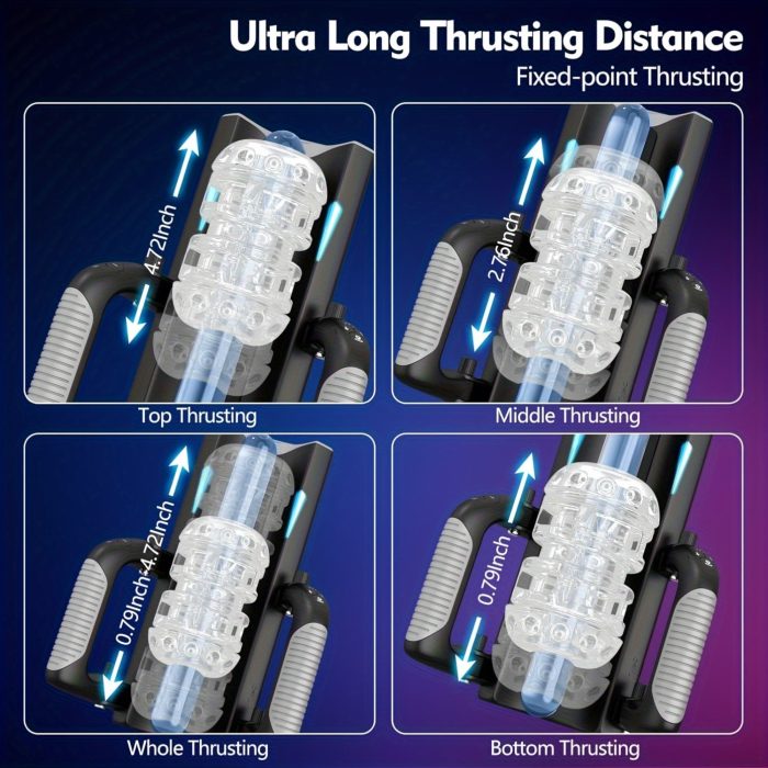 1pc Sex Toy for Men Male Masturbators - Sex Toys Hands Free Pocket Pussy with 4.72inch Thrusting Distance Male Sex Toys Male Stroker Masturbator with Phone Stand & Foldable Handle, Machine - Image 8