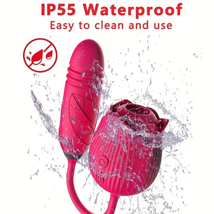 Rose Toy Dildo Vibrator: 3-in-1 Rose Sexual Stimulator, Suitable for Women, with 10 Suction and Thrusting Dildo G-Spot Vibrator - Adult Couples Toy, Valentine's Day Gift - Image 11