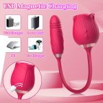 Rose Toy Dildo Vibrator: 3-in-1 Rose Sexual Stimulator, Suitable for Women, with 10 Suction and Thrusting Dildo G-Spot Vibrator - Adult Couples Toy, Valentine's Day Gift - Image 10