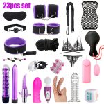 23pcs Bondage Sex Kit ForCouples-Beginners Set with Vibrators, Lingerie.Handcuffs, Whip, Blindfold & More - Image 7