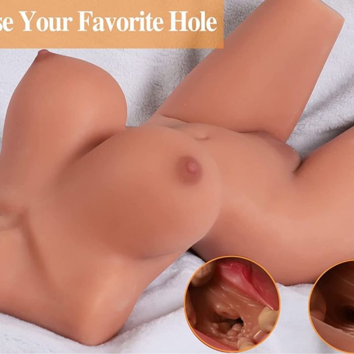 24.25LB Life-Size Sex Doll Torso - Realistic Brown Female Sex Doll with Soft Large Breasts, Large Buttocks, And Vagina; Male Masturbation Sex Doll; Used As a Vaginal, Anal, And Breast Sex Toy; Couple Adult Sex Toy - Image 10