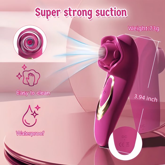 Dildo - Sucking Vibrator Rose Sex Toy G Spot Vibrator - Clitoral Nipple Massage Sucking Vibrator - Bullet Vibrator Dildo - 10 Powerful Modes, Anal Toys For Couple, Woman Pleasures Toy Valentine'S Day Gift - Image 11