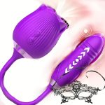Rose Toy Dildo Vibrator: 3-in-1 Rose Sexual Stimulator, Suitable for Women, with 10 Suction and Thrusting Dildo G-Spot Vibrator - Adult Couples Toy, Valentine's Day Gift - Image 7