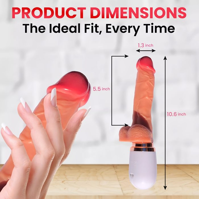 3D Realistic Dildo G-Spot Vibrator with 3 Thrusting 10 Vibrating Modes & HandsFree Suction Cup Base Sex Machine, Automatic Heating Dildo Clitoral Vagina Stimulator, Remote Control - Image 4
