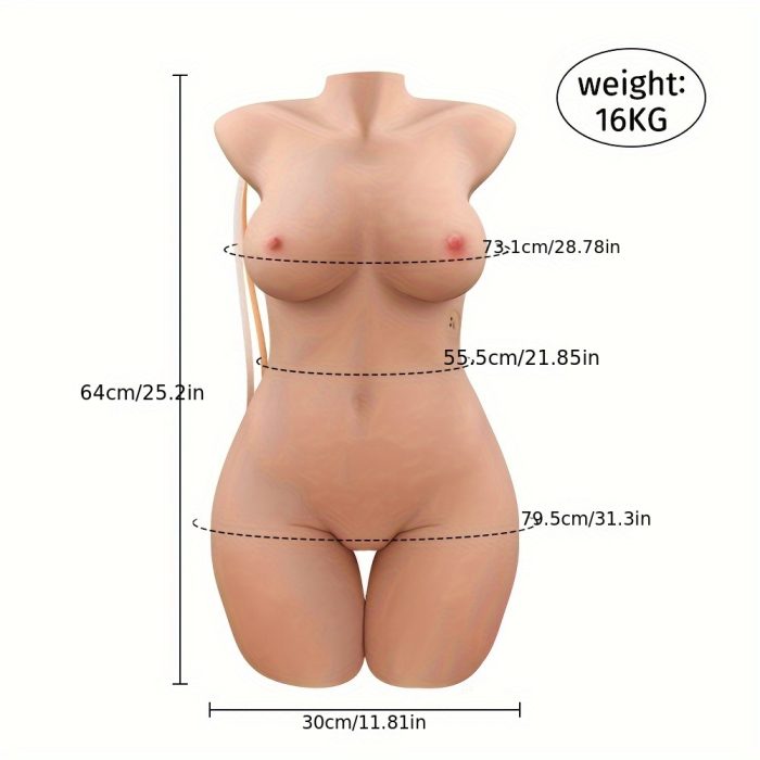 39LB Realistic Vibrating Sex Dolls - 10 Suction Modes, Automatic Pocket Pussy, Slim Waist, Perky Boobs, Realistic Torso Male Sex Toys - Image 4