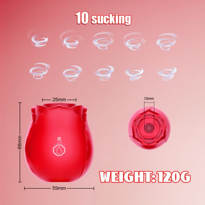 Rose Toy Dildo Vibrator: 3-in-1 Rose Sexual Stimulator, Suitable for Women, with 10 Suction and Thrusting Dildo G-Spot Vibrator - Adult Couples Toy, Valentine's Day Gift - Image 13