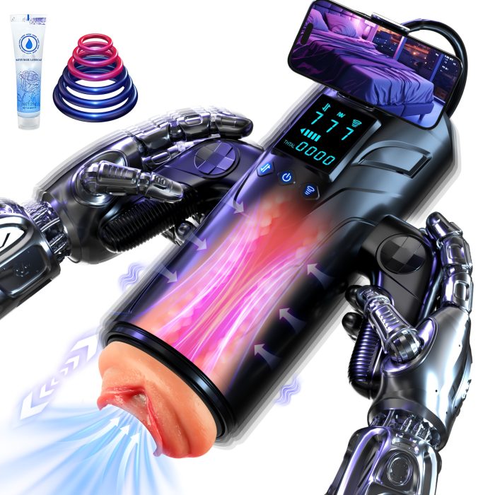 1pc Sex Toy for Men Male Masturbators - Sex Toys Hands Free Pocket Pussy with 4.72inch Thrusting Distance Male Sex Toys Male Stroker Masturbator with Phone Stand & Foldable Handle, Machine - Image 3