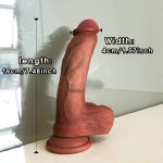 Simulation Penis Soft Liquid Silicone Dildo Unisex Adult Sex Toys Realistic Dildo Flexible G-Spot Anal Plug Anal Plug Vaginal Stimulation Dildo Adult Couple Flirting Toys with Suction Cup for Hands-Free Games, Adult Products - Image 4