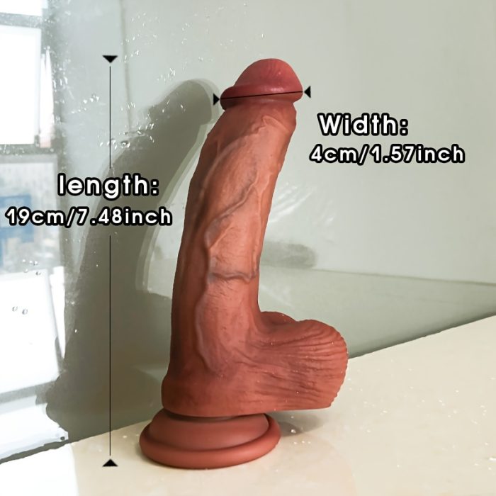 Simulation Penis Soft Liquid Silicone Dildo Unisex Adult Sex Toys Realistic Dildo Flexible G-Spot Anal Plug Anal Plug Vaginal Stimulation Dildo Adult Couple Flirting Toys with Suction Cup for Hands-Free Games, Adult Products - Image 4