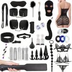 14pcs Sexy Toy Set: Fox Tail Butt Plug with Bodycon Skirt, Mask for Role Reversal, Anal Plug, Bondage Restraint Tools | Adult Play Cuffs, Blindfold, Spanking Accessories - Image 8