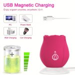 Dildo - Sucking Vibrator Rose Sex Toy G Spot Vibrator - Clitoral Nipple Massage Sucking Vibrator - Bullet Vibrator Dildo - 10 Powerful Modes, Anal Toys For Couple, Woman Pleasures Toy Valentine'S Day Gift - Image 6