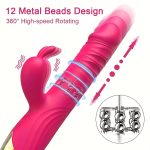 [Rechargeable Rabbit Vibrator] Rechargeable Rabbit Vibrator with 3 Telescopic & 10 Vibrating Modes, Rose Red Adult Sex Toys for Women Men Couples - Image 5
