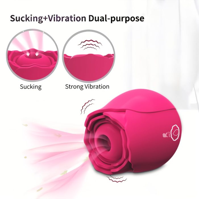 Dildo - Sucking Vibrator Rose Sex Toy G Spot Vibrator - Clitoral Nipple Massage Sucking Vibrator - Bullet Vibrator Dildo - 10 Powerful Modes - Image 4