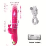 [Rechargeable Rabbit Vibrator] Rechargeable Rabbit Vibrator with 3 Telescopic & 10 Vibrating Modes, Rose Red Adult Sex Toys for Women Men Couples - Image 8