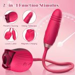 Rose Toy Dildo Vibrator: 3-in-1 Rose Sexual Stimulator, Suitable for Women, with 10 Suction and Thrusting Dildo G-Spot Vibrator - Image 8