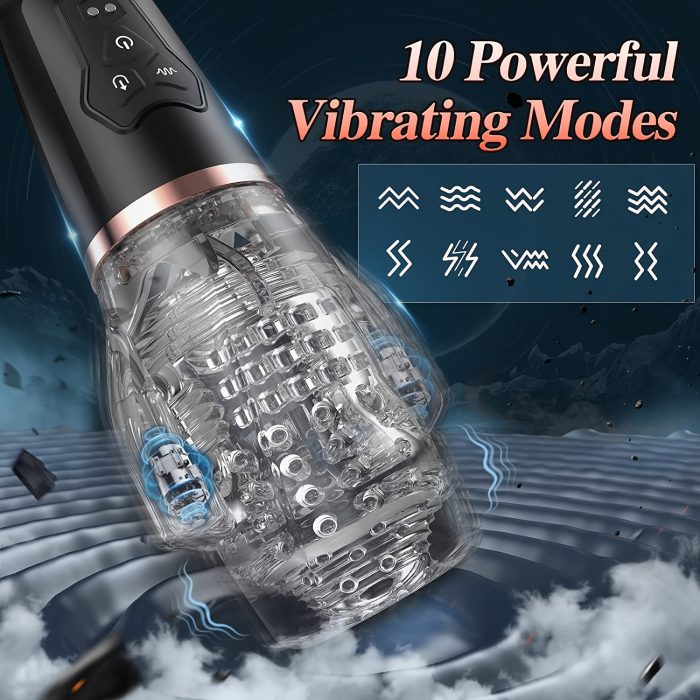 Automatic Male Masturbator Cup, Fully Male Masturbator Sex Toys Pocket Pussy 5 Frequency Sucking, 10 Frequency Vibrating Stimulator Adult Male Sex Toys for Men - Image 2