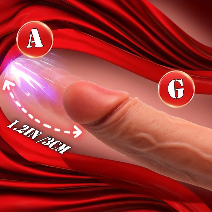 Dildo - 1pc 8.6inch Thrust Realistic Dildo Vibrator With 10 Telescopic And 10 Vibration Modes With Heating, Silicone Soft Realistic Remote Control - Image 5