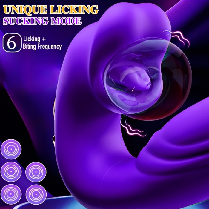 5 Tongue Licking, 7 Pulling & Slapping, 7 Vibration Modes Female Electric Masturbation Device | Oral & Tongue Licking Vibrator, Artificial Penis, Clitoral G-spot Stimulation, Waterproof, Dildo - Image 5
