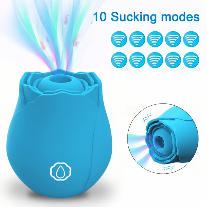 Dildo - Sucking Vibrator Rose Sex Toy G Spot Vibrator - Clitoral Nipple Massage Sucking Vibrator - Bullet Vibrator Dildo - 10 Powerful Modes - Image 10