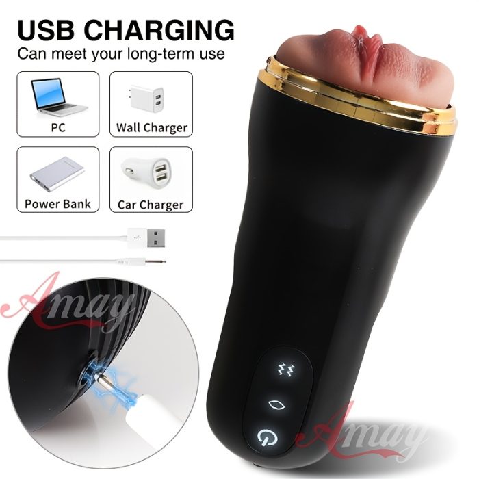 Simulation Electric Pocket Pussies, Crotch Self-Therapy, TPE Material Cannon Pocket Cat, Soft And Comfortable Material, with 3D Realistic Textured Vaginal Toy, Male Adult Self-Therapy Electric Toy - Image 8