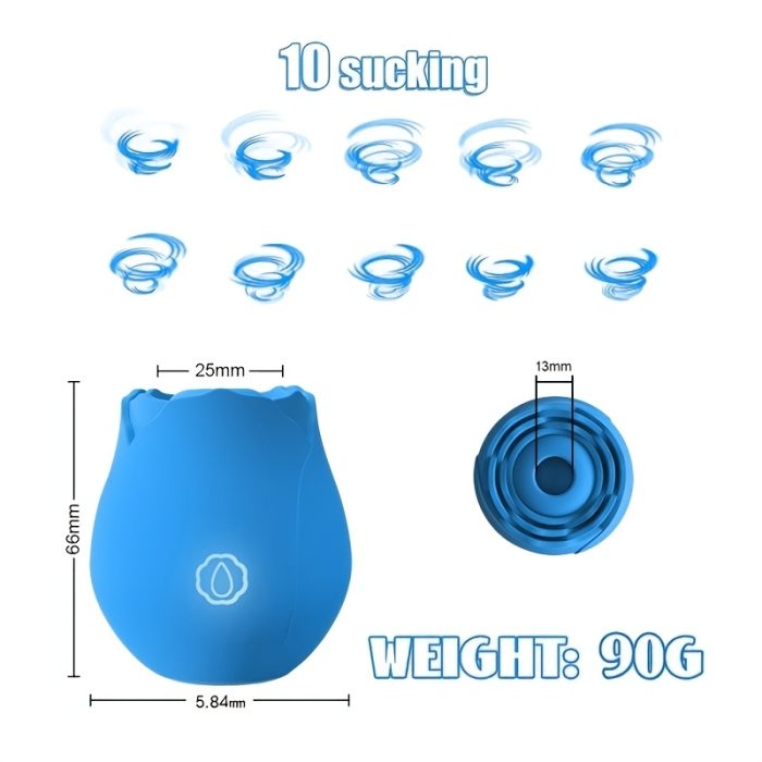 Dildo - Sucking Vibrator Rose Sex Toy G Spot Vibrator - Clitoral Nipple Massage Sucking Vibrator - Bullet Vibrator Dildo - 10 Powerful Modes - Image 9