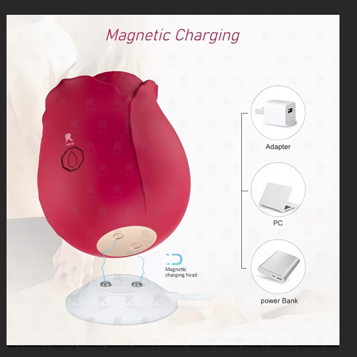 Rose Toy Dildo Vibrator: 3-in-1 Rose Sexual Stimulator, Suitable for Women, with 10 Suction and Thrusting Dildo G-Spot Vibrator - Image 14