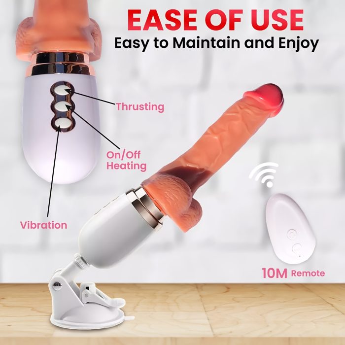 3D Realistic Dildo G-Spot Vibrator with 3 Thrusting 10 Vibrating Modes & HandsFree Suction Cup Base Sex Machine, Automatic Heating Dildo Clitoral Vagina Stimulator, Remote Control - Image 8