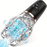 Automatic Male Masturbator Cup, Fully Male Masturbator Sex Toys Pocket Pussy 5 Frequency Sucking, 10 Frequency Vibrating Stimulator Adult Male Sex Toys for Men